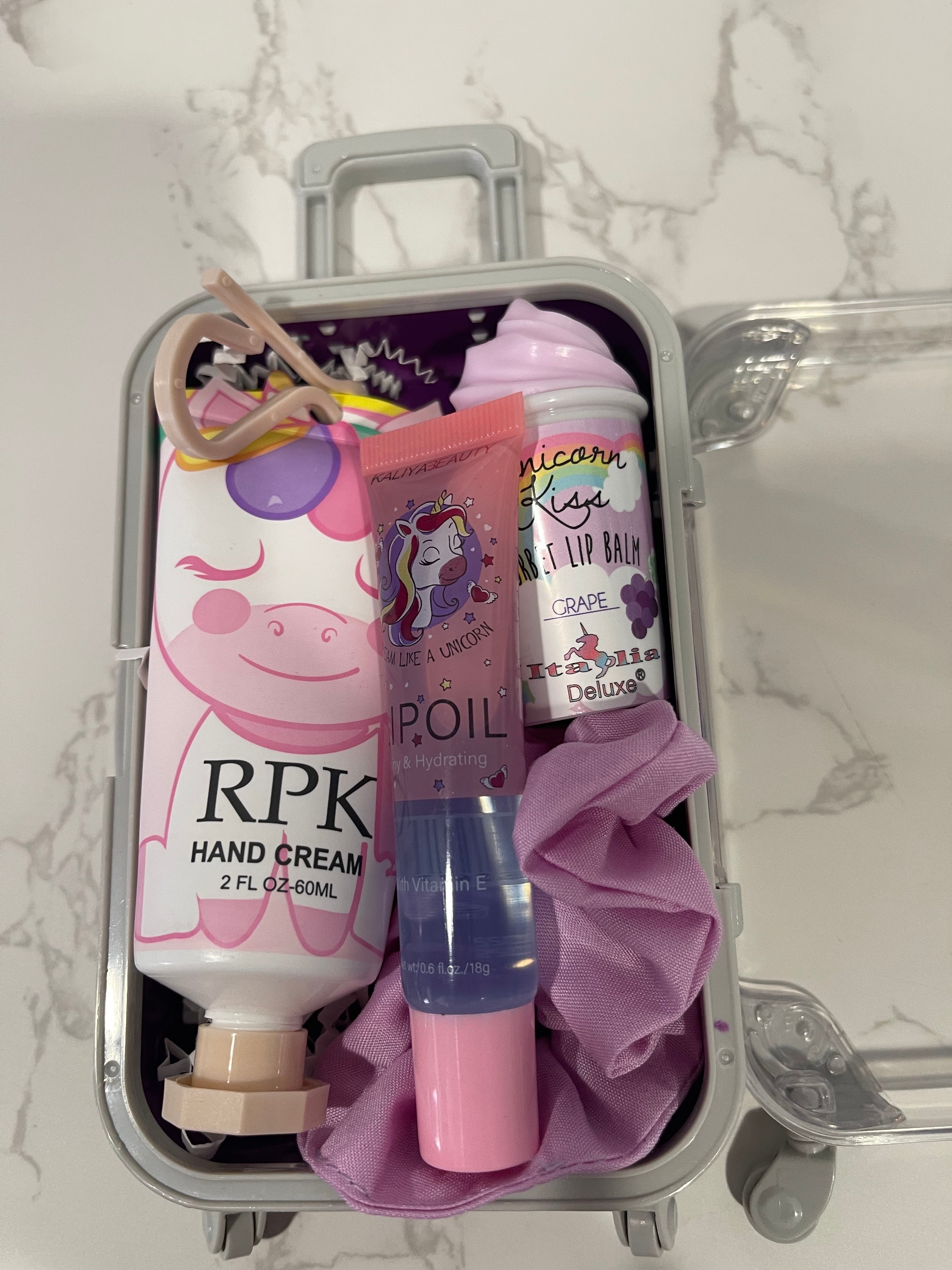 Purple Unicorn Suitcase Lip Care Gift